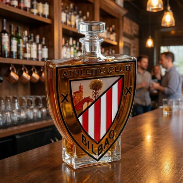 Athletic Club ihletésű whiskykarafa – luxus kristály italos palack, kézzel készített, ideális whiskyhez, bourbonhöz, konyakhoz vagy skót whiskyhez