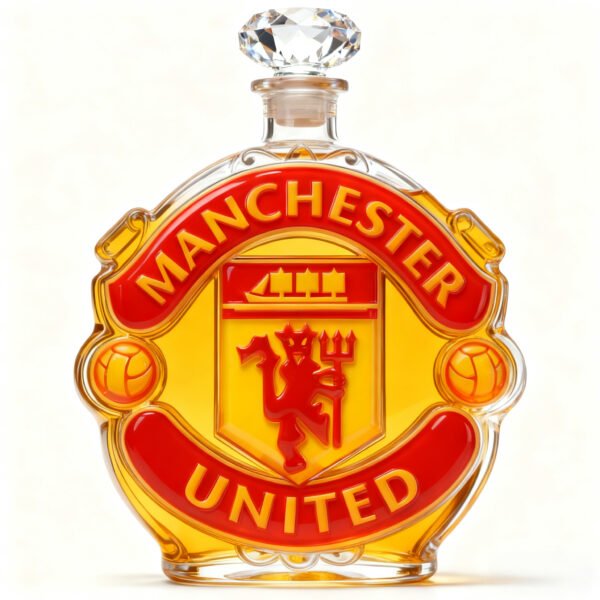1 Manchester United ihletésű whiskykarafa – luxus kristály italos palack, kézzel készített, ideális whiskyhez, bourbonhöz, konyakhoz vagy skót whiskyhez