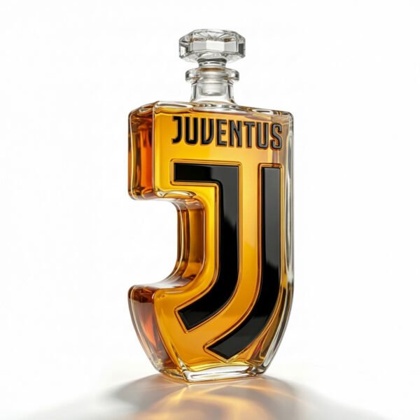 1 Juventus FC által ihletett whiskykarafa – luxus minőségű, kézzel készített kristályüveg palack, amely ideális whiskyhez, bourbonhöz, konyakhoz vagy skót whiskyhez