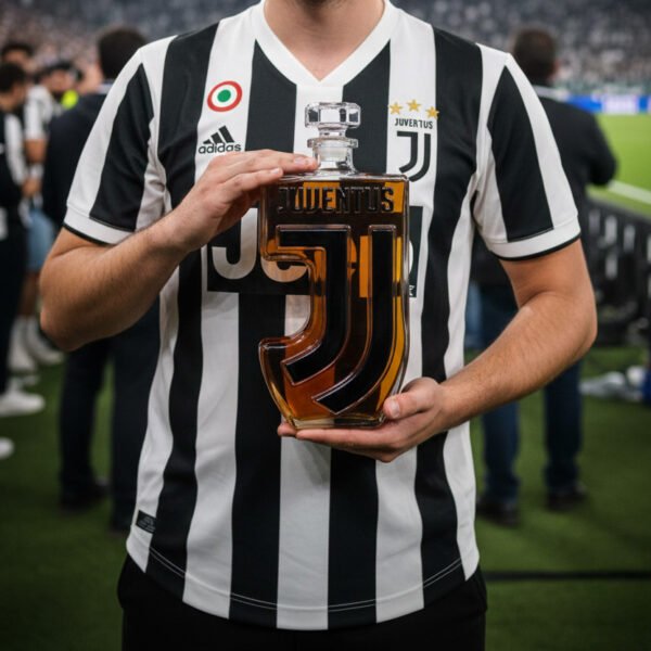 2 Juventus FC által ihletett whiskykarafa – luxus minőségű, kézzel készített kristályüveg palack, amely ideális whiskyhez, bourbonhöz, konyakhoz vagy skót whiskyhez