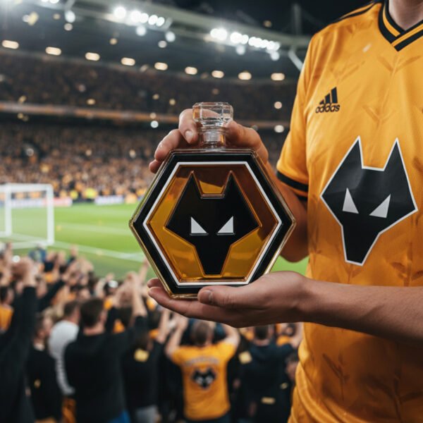 2 Wolverhampton Wanderers FC által ihletett luxus kristály whiskykarafa