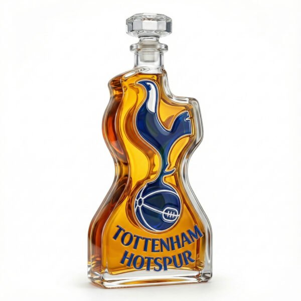2 Tottenham Hotspur által ihletett whiskykarafa – luxus minőségű, kézzel készített kristályüveg palack, amely ideális whiskyhez, bourbonhöz, konyakhoz vagy skót whiskyhez