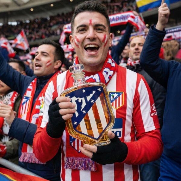3 Atlético Madrid által ihletett whiskykarafa – luxus, kézzel készített kristálykarafa, ideális whiskyhez, bourbonhoz, konyakhoz vagy skót whiskyhez