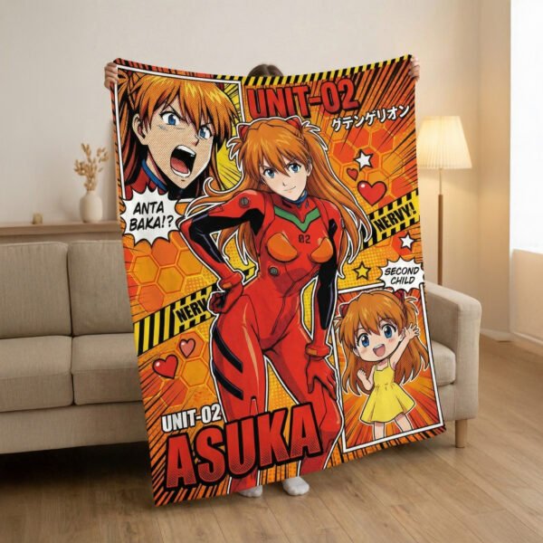 3 Anime ihlette vörös hajú hősnő babatakaró – puha sherpa pléd, személyre szabható ajándék babaváróra, rajzfilmes stílusú otthoni dekor