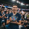 Paris Saint-Germain (PSG) ihletésű whiskykarafa – luxus, kézzel készített kristálykarafa