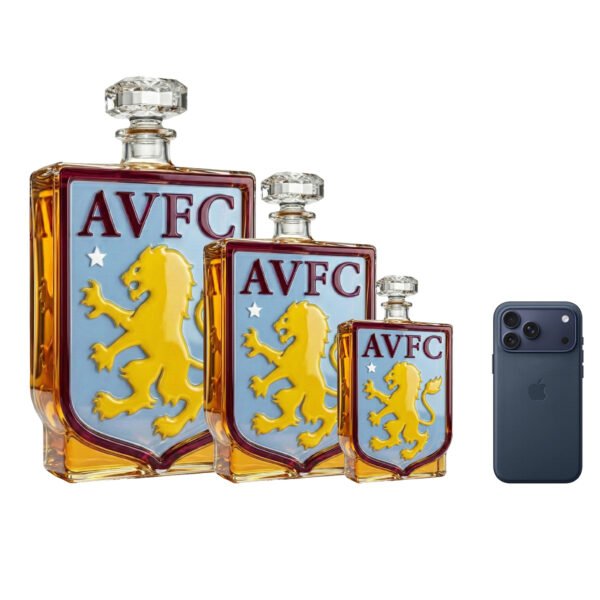 4 Aston Villa FC által ihletett luxus kristály whiskykarafa