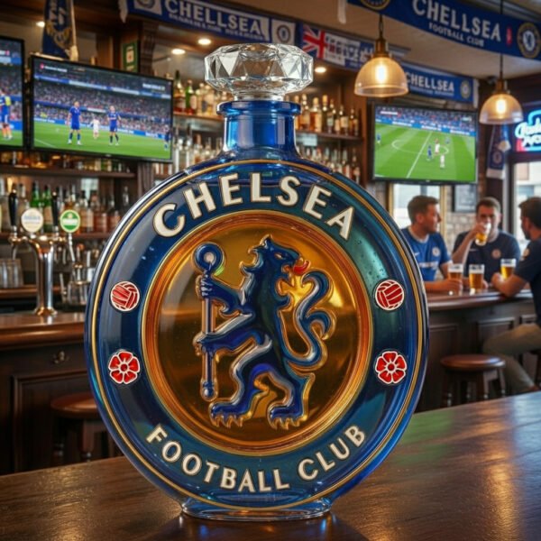 4 Chelsea FC által ihletett luxus kristály whiskykarafa
