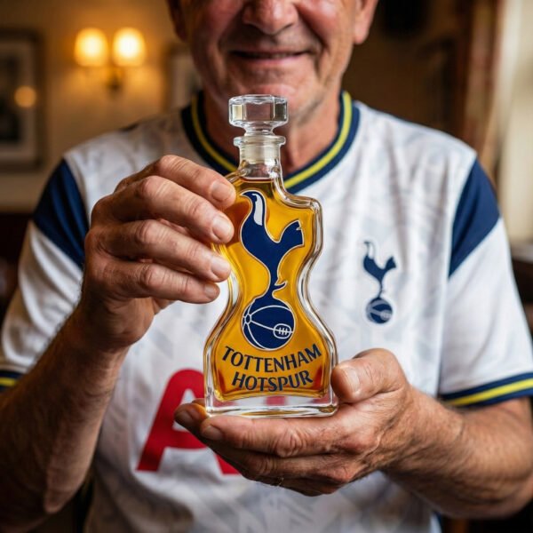 4 Tottenham Hotspur által ihletett whiskykarafa – luxus minőségű, kézzel készített kristályüveg palack, amely ideális whiskyhez, bourbonhöz, konyakhoz vagy skót whiskyhez