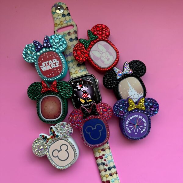 46c0aa62-f42e-4142-8e64-5fdc149cdd46 Teljesen csillogó MagicBand Plus FLEXIBILIS korongtartó okosóra szíjhoz – masni formájú dizájn