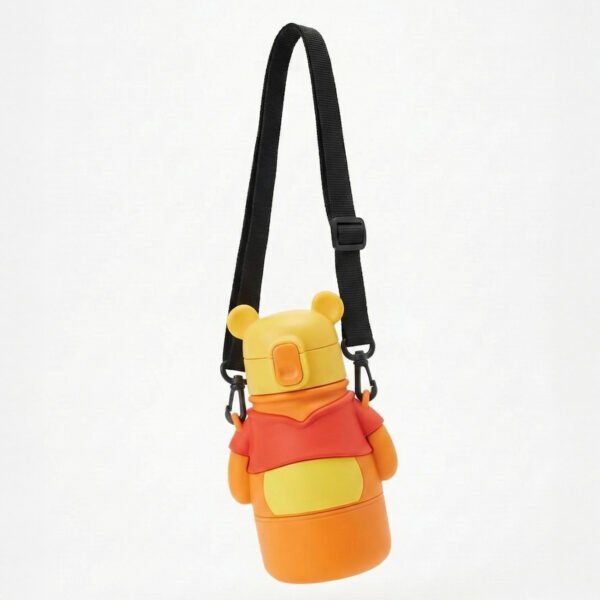 5 Mackó karakter ihlette gyerek kulacs – aranyos rajzfilm stílusú BPA-mentes ivópalack szívószállal