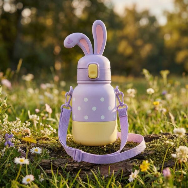 5 Epres mackó ihlette gyerek kulacs – BPA-mentes, szívószálas ivópalack, aranyos rajzfilmes dizájn, szivárgásmentes, fiúknak és lányoknak