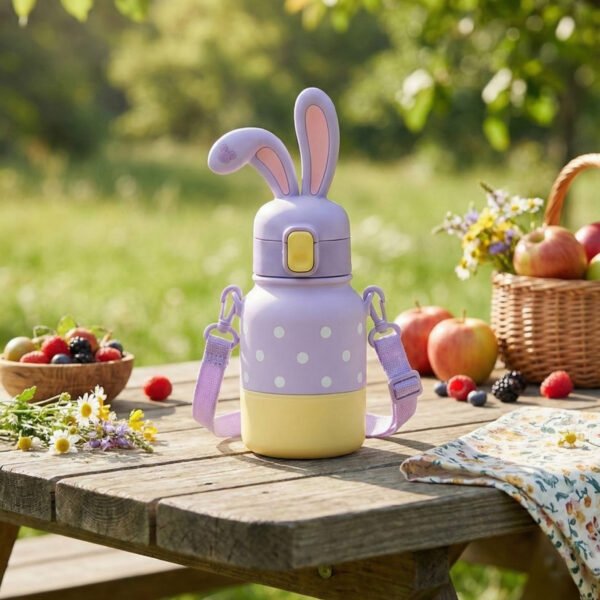 6 Epres mackó ihlette gyerek kulacs – BPA-mentes, szívószálas ivópalack, aranyos rajzfilmes dizájn, szivárgásmentes, fiúknak és lányoknak