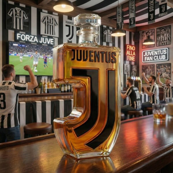 7 Juventus FC által ihletett whiskykarafa – luxus minőségű, kézzel készített kristályüveg palack, amely ideális whiskyhez, bourbonhöz, konyakhoz vagy skót whiskyhez