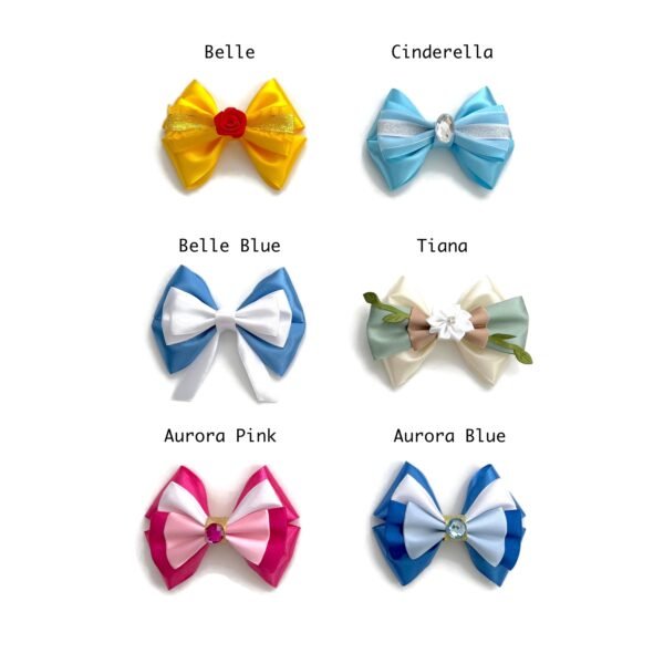 Mesebeli hercegnők által ihletett hajmasnik | Rajzfilmes stílusú masnik | 4 hüvelykes masni