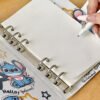 1 (3) Aranyos kék űrlény ihlette A5 gyűrűs határidőnapló – kétoldalas rajzfilmes dizájn, esztétikus INS stílusú jegyzetfüzet