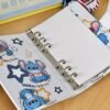 1 (3) Aranyos kék űrlény ihlette A5 gyűrűs határidőnapló – kétoldalas rajzfilmes dizájn, esztétikus INS stílusú jegyzetfüzet