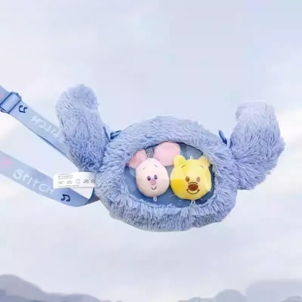 3 Rajzfilmes Kék Űrlény Ihlette Plüss Keresztpántos Táska – Aranyos Baba- és Gyűjtői Stílusú Hátizsák