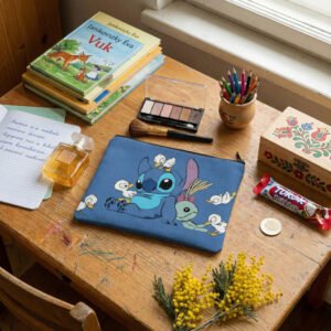 Kék űrlény ihlette kétoldalas nagy kapacitású tároló táska – aranyos rajzfilmes dizájn, praktikus és hordozható