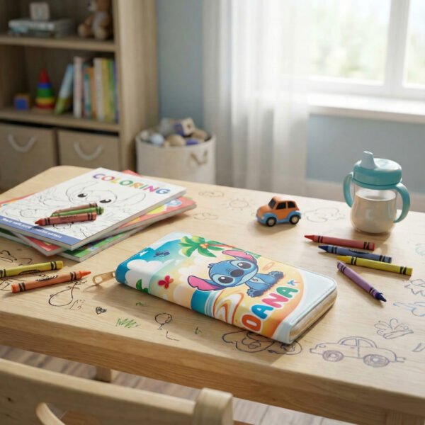 Vidám Kék Kis Lény Hosszú Cipzáros Tolltartó és Pénztárca – Aranyos Mintás, Nagy Kapacitású Gyerek Kártya- és Aprópénztartó