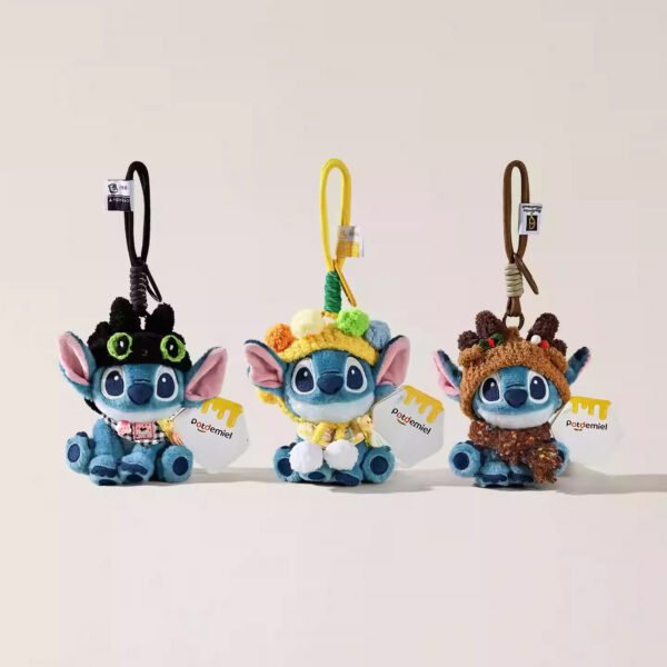 4 Plüss, kék űrlény ihlette táskadísz – aranyos mini figura hátizsákra vagy kulcstartónak