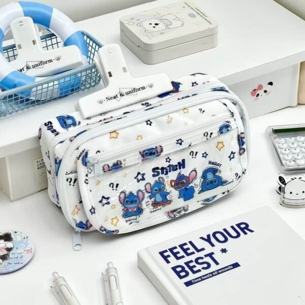 Csillagok között kalandozó kék kis lény többrekeszes nagy kapacitású tolltartó – iskolai írószer tok