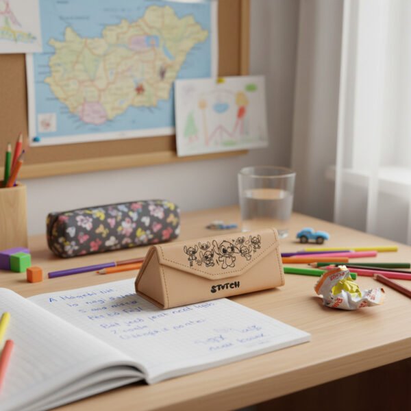 6 Aranyos kék űrlény ihlette hordozható szemüvegtok / tolltartó – rajzfilmes, anime stílusú, többfunkciós tároló