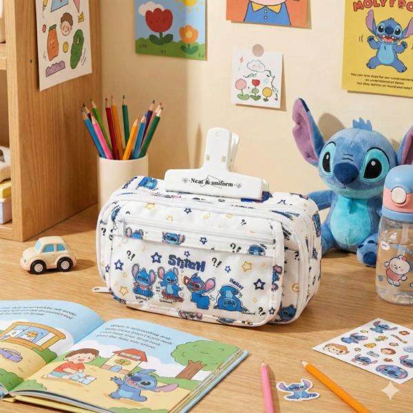 Csillagok között kalandozó kék kis lény többrekeszes nagy kapacitású tolltartó – iskolai írószer tok